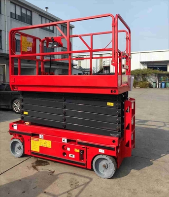 Self Propelled Electric Scissor Lift 6m 8m 12m  Elevated Work Platform 230kg Automatic Pothole Protection