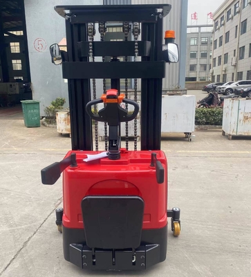 1.5 Ton 4500mm Ride On Forklift Platform Electric Stacker With Reversing Horn And Mirror For Cargo Handling