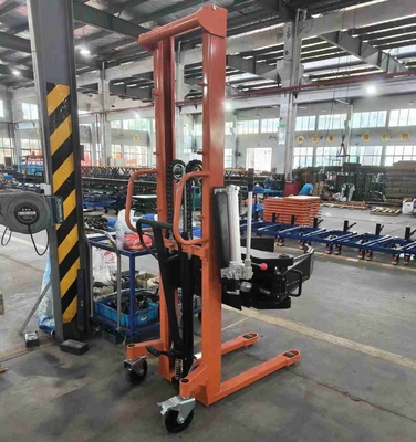 661lb 5.24ft Manual Roll Stacker Manual Forklift Truck With Clamp For Paper Rolls Handling