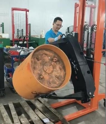CE Certificated 250kg 300kg 500kg 1.6meters Manual Roll Stacker With Clamp And Rotator