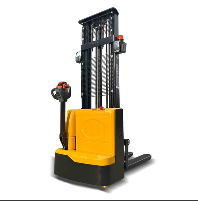 1.5ton 3000mm 2 Mast Full Electric Walkie Stacker With Curtis Controller For Inventory Counting