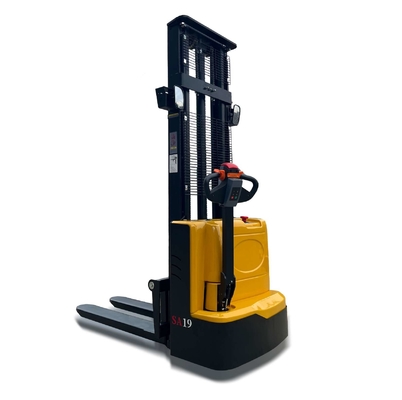 1.5ton 3000mm 2 Mast Full Electric Walkie Stacker With Curtis Controller For Inventory Counting