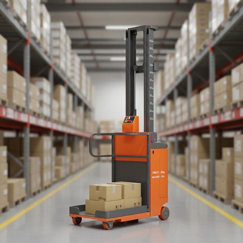 Indoor Semi Electric Order Picker with 200kg Loading Capacity, 2.7m-4.5m Load Height and Compact Design for Elevated Picking Tasks