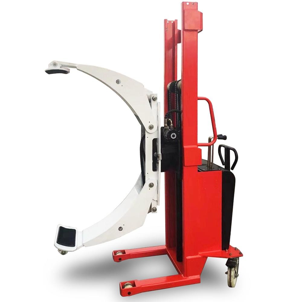 350kg 772lb 6.56ft 2 Meters Semi Electric Roll Stacker Paper Roll Lifter For Handling Paper Roll Materials