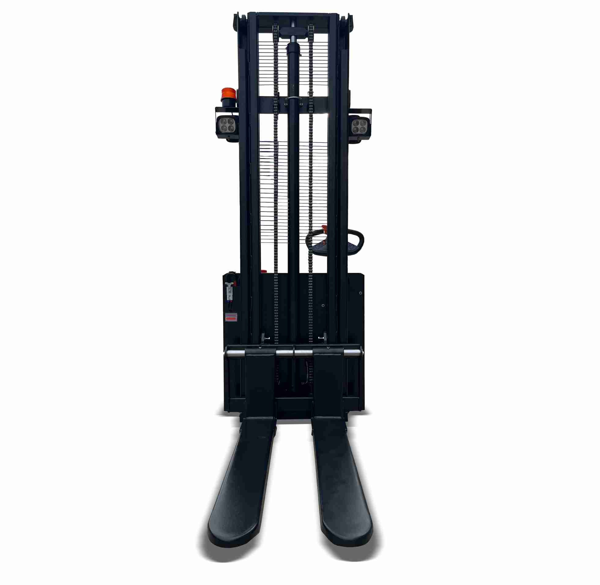 1.5ton 3000mm 2 Mast Full Electric Walkie Stacker With Curtis Controller For Inventory Counting