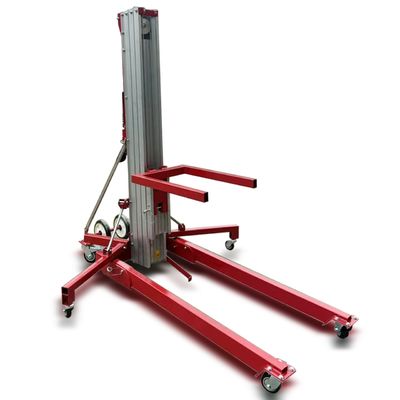 اثر پا 1.70 * 1.67 انسان دست چرخ دار آلومینیوم آلیاژ لیفت با ارتفاع پلتفرم حداکثر 9m